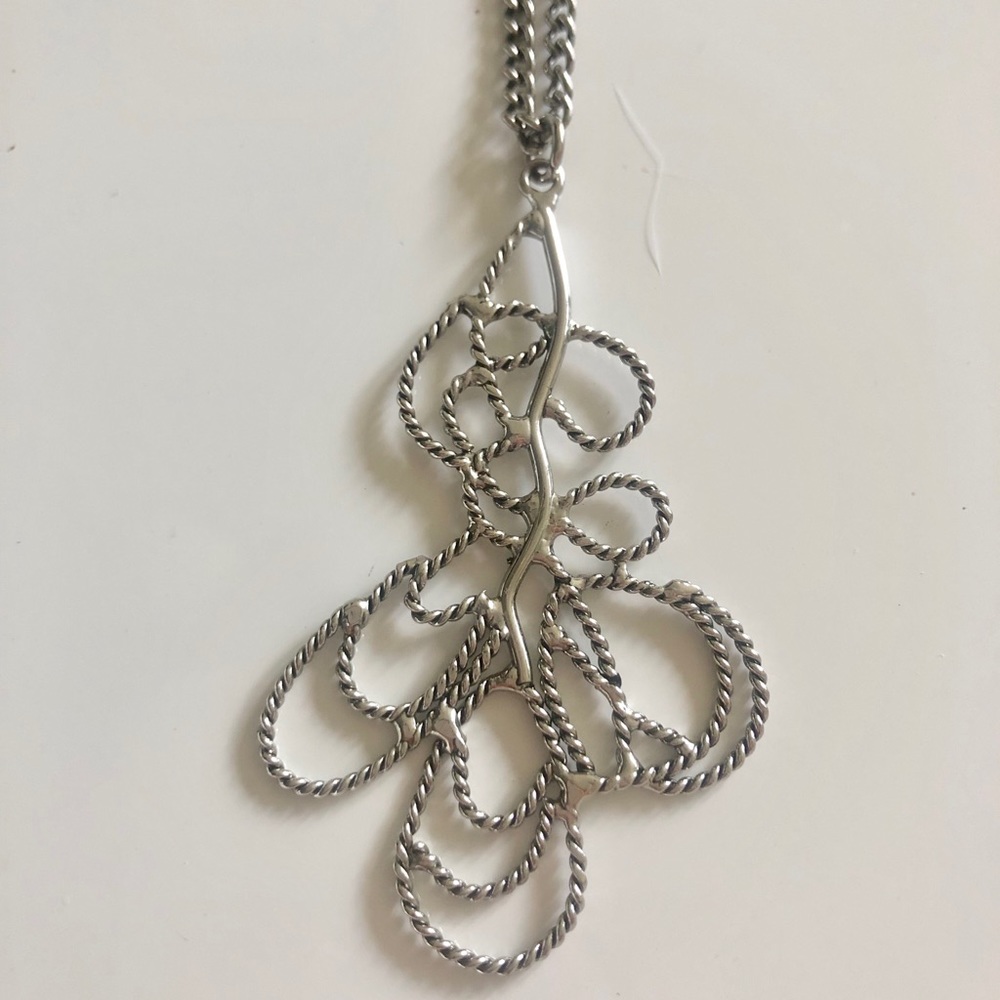 Banana Republic long statement silver necklace